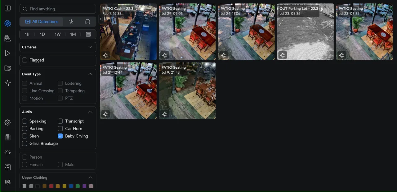 UniFi Protect configurable event and audio detection filters